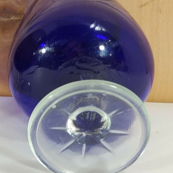 2 Etched Floral Cordial Glasses 3" whiskey multicolor glass 2oz - Picture 6 of 9